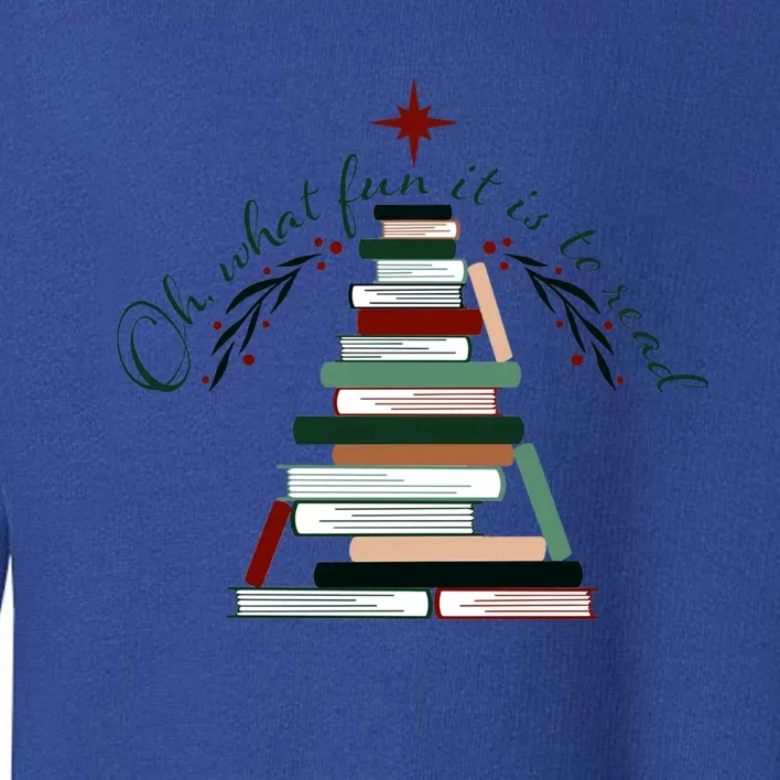 Funny Book Christmas Tree Oh What Fun Is It To Read Booknerd Gift Toddler Sweatshirt