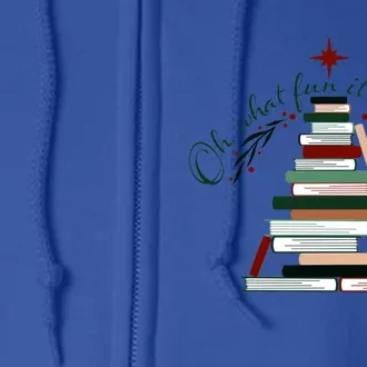 Funny Book Christmas Tree Oh What Fun Is It To Read Booknerd Gift Full Zip Hoodie