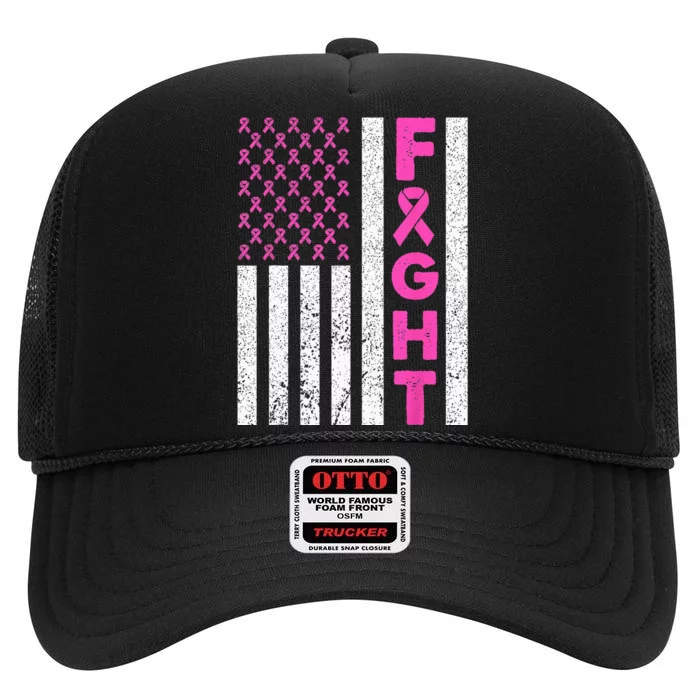 Fight Breast Cancer Kids Breast Cancer Awareness Items High Crown Mesh Trucker Hat