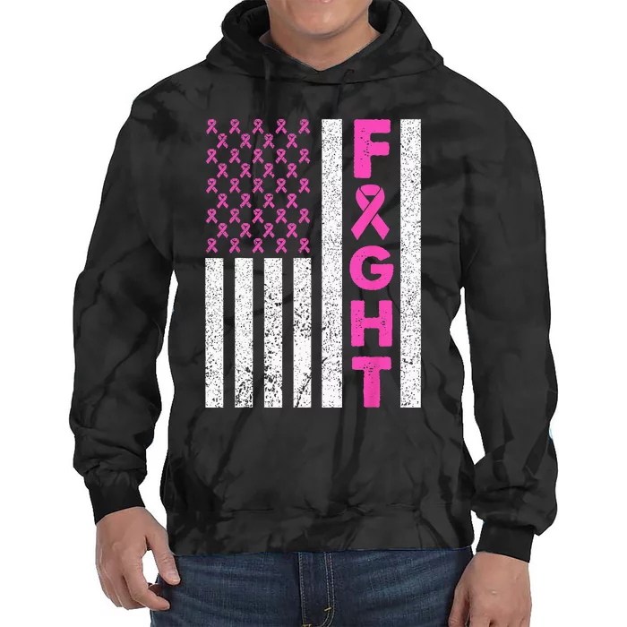 Fight Breast Cancer Kids Breast Cancer Awareness Items Tie Dye Hoodie