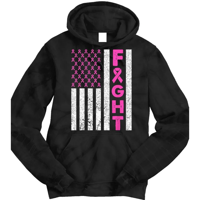 Fight Breast Cancer Kids Breast Cancer Awareness Items Tie Dye Hoodie