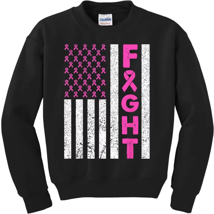 Fight Breast Cancer Kids Breast Cancer Awareness Items Kids Sweatshirt