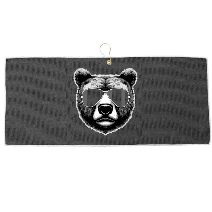 Funny Bear Cool Grizzly Bear Large Microfiber Waffle Golf Towel