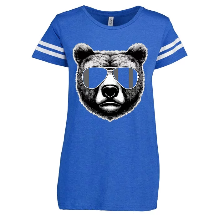 Funny Bear Cool Grizzly Bear Enza Ladies Jersey Football T-Shirt