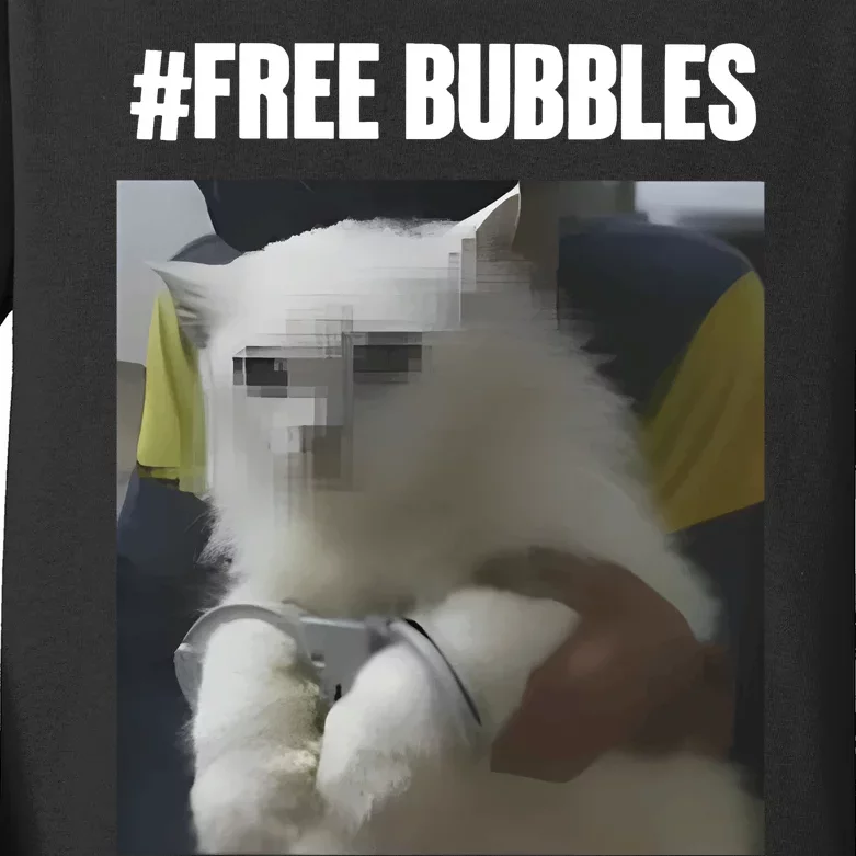 Free Bubbles Cat Kids Long Sleeve Shirt