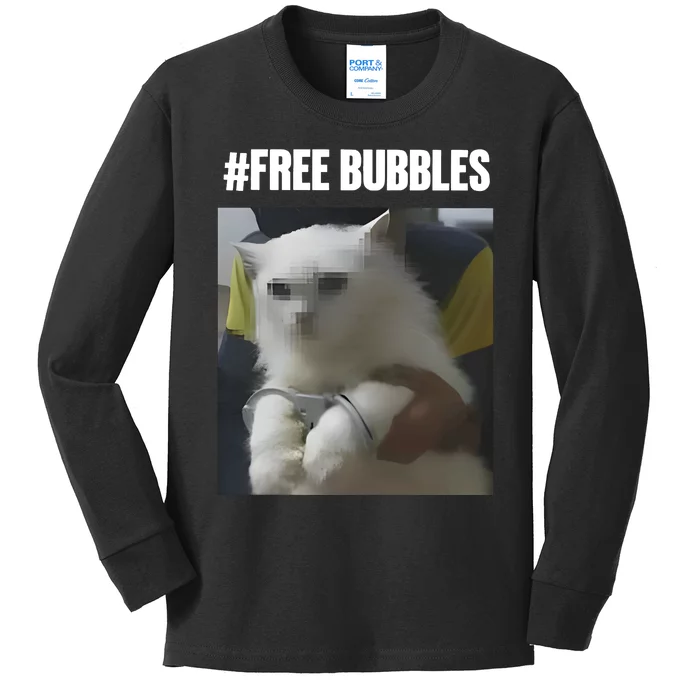 Free Bubbles Cat Kids Long Sleeve Shirt