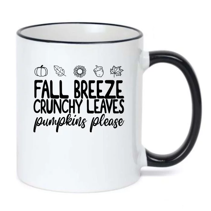 Fall Breeze Crunchy Leaves Pumpkins Please Black Color Changing Mug