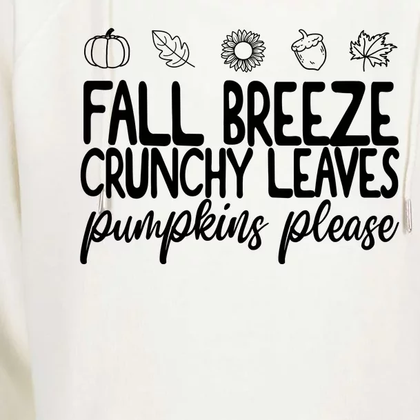 Fall Breeze Crunchy Leaves Pumpkins Please Womens Funnel Neck Pullover Hood