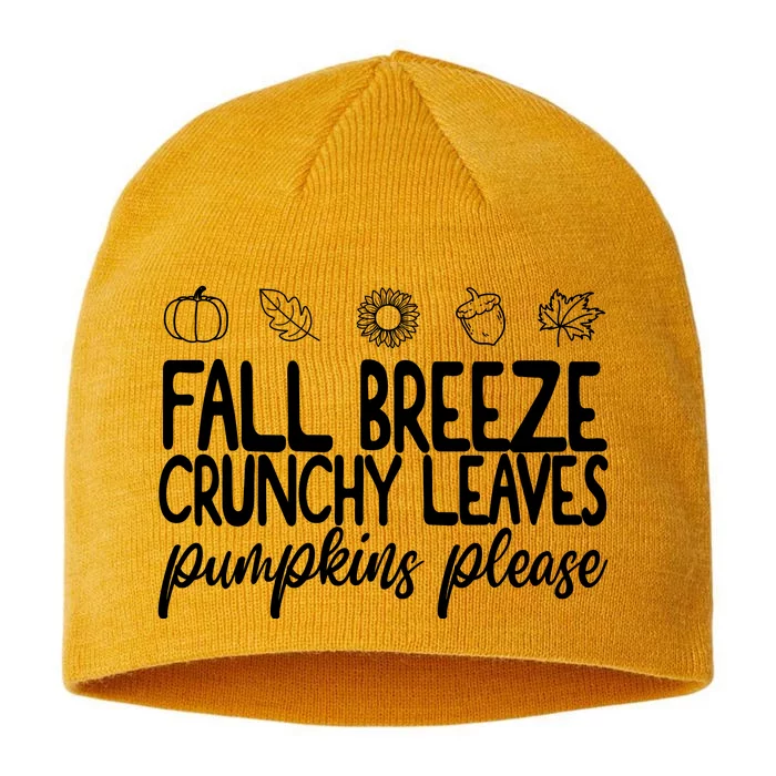 Fall Breeze Crunchy Leaves Pumpkins Please 8 1/2in Sustainable Knit Beanie