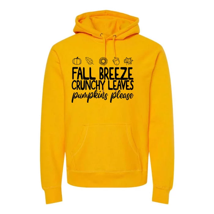 Fall Breeze Crunchy Leaves Pumpkins Please Premium Hoodie