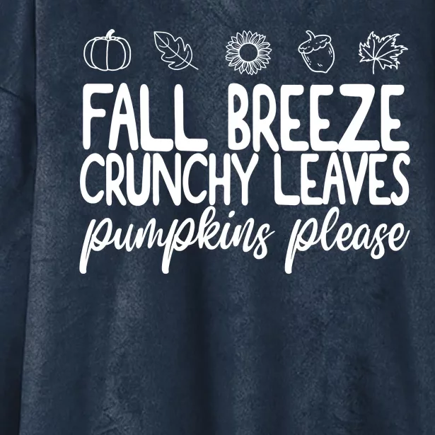 Fall Breeze Crunchy Leaves Pumpkins Please Hooded Wearable Blanket