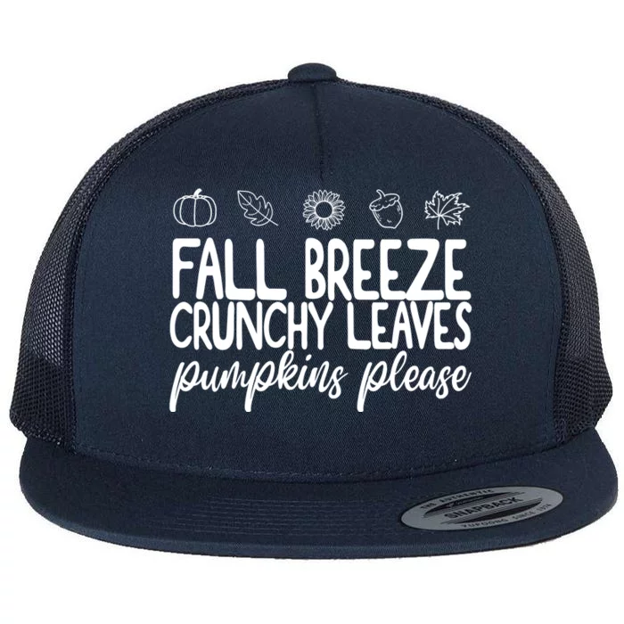 Fall Breeze Crunchy Leaves Pumpkins Please Flat Bill Trucker Hat