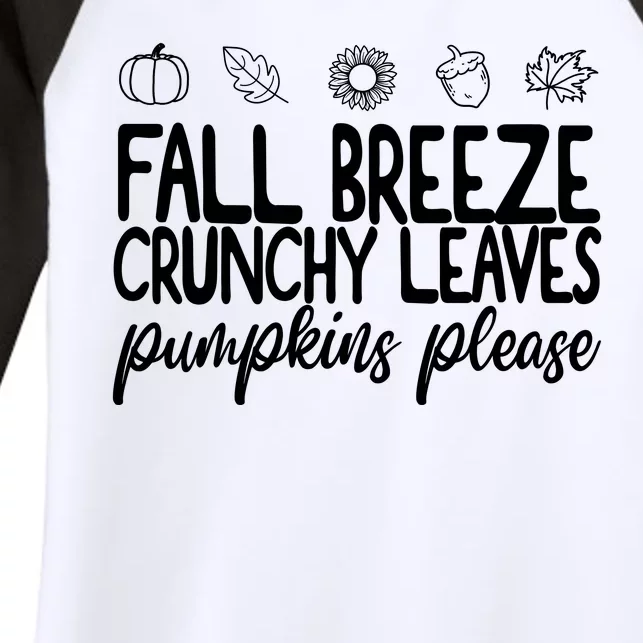 Fall Breeze Crunchy Leaves Pumpkins Please Women's Tri-Blend 3/4-Sleeve Raglan Shirt