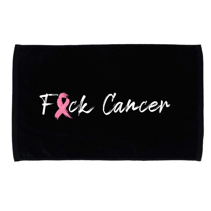 Fuck Breast Cancer | Pink Ribbon Microfiber Hand Towel