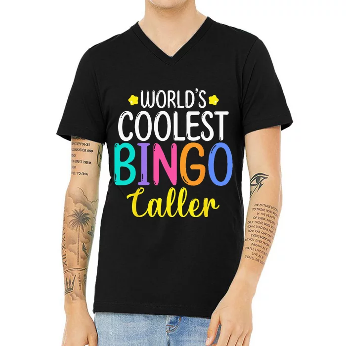 Funny Bingo Caller Gambling Bingo Player Bingo V-Neck T-Shirt