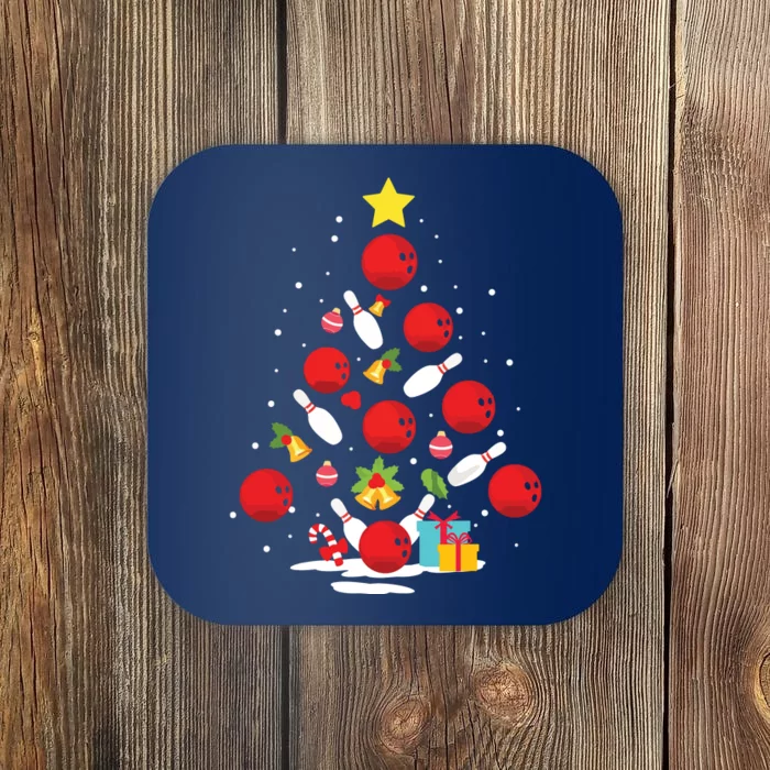 Funny Bowling Christmas Tree Lights Xmas Gifts For Men Women Coaster