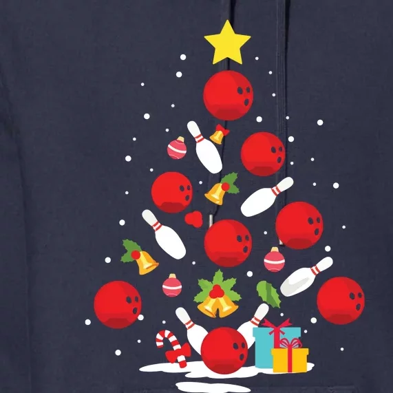 Funny Bowling Christmas Tree Lights Xmas Gifts For Men Women Premium Hoodie