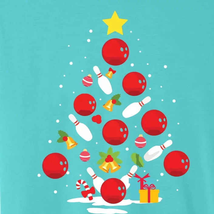 Funny Bowling Christmas Tree Lights Xmas Gifts For Men Women ChromaSoft Performance T-Shirt