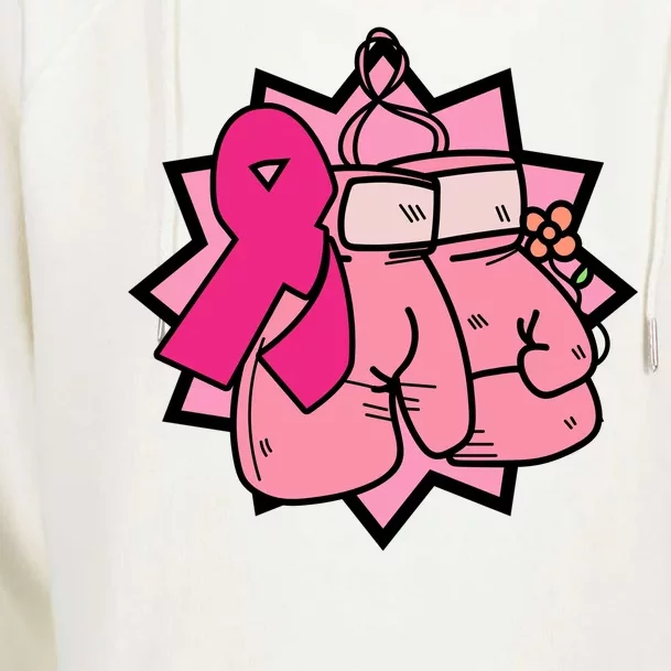 Fight Breast Cancer Boxing Womens Funnel Neck Pullover Hood