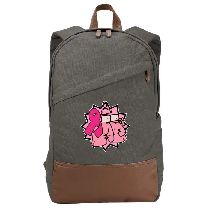 Fight Breast Cancer Boxing Cotton Canvas Backpack