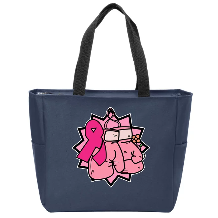 Fight Breast Cancer Boxing Zip Tote Bag