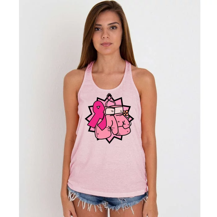 Fight Breast Cancer Boxing Women's Knotted Racerback Tank