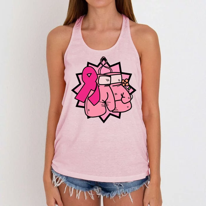 Fight Breast Cancer Boxing Women's Knotted Racerback Tank