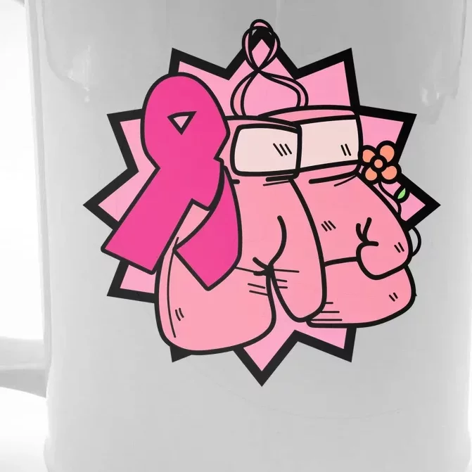 Fight Breast Cancer Boxing Front & Back Beer Stein