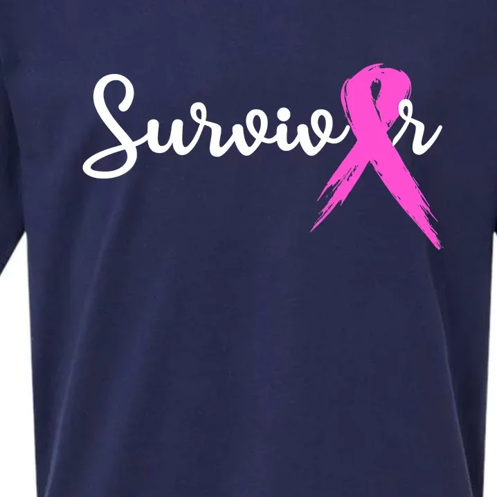 Funny Breast Cancer Awareness Pink Ribbon Survivor Sueded Cloud Jersey T-Shirt