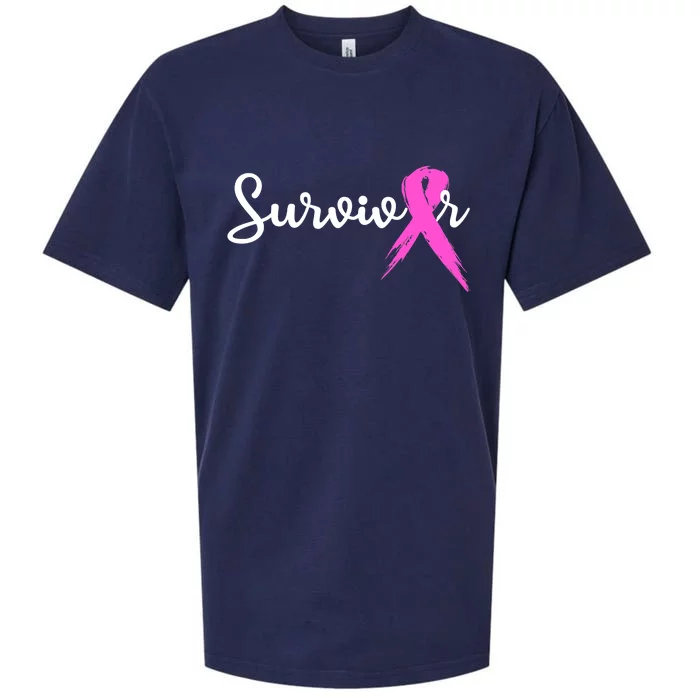 Funny Breast Cancer Awareness Pink Ribbon Survivor Sueded Cloud Jersey T-Shirt