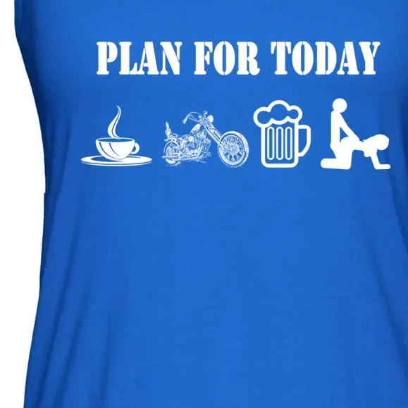 Funny Biker Chopper Motorcycle Plan For Day Gift Ladies Essential Flowy Tank