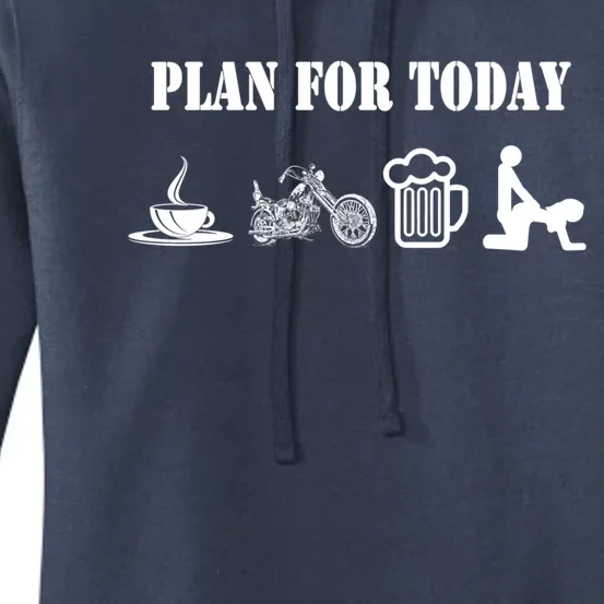 Funny Biker Chopper Motorcycle Plan For Day Gift Women's Pullover Hoodie