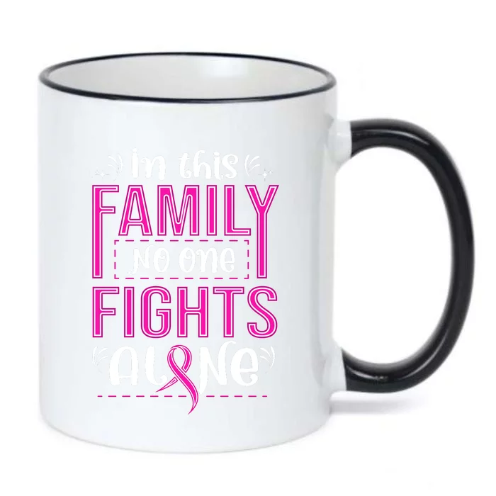 Family Breast Cancer Awareness T Black Color Changing Mug