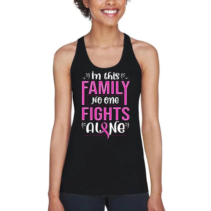 Family Breast Cancer Awareness T Women's Racerback Tank