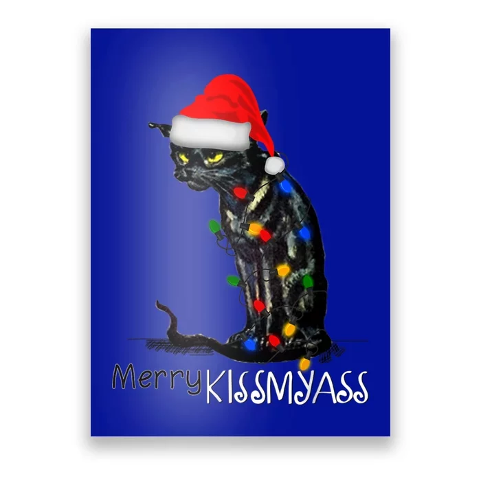 Funny Black Cat Merry Myass Xmas Chritsmas Gift Poster