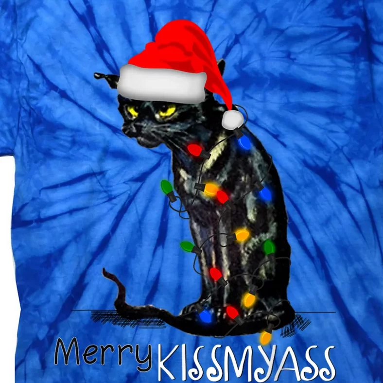 Funny Black Cat Merry Myass Xmas Chritsmas Gift Tie-Dye T-Shirt