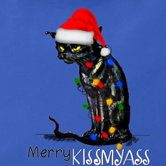 Funny Black Cat Merry Myass Xmas Chritsmas Gift Zip Tote Bag