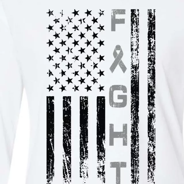 Fight Brain Cancer Awareness Womens Cotton Relaxed Long Sleeve T-Shirt