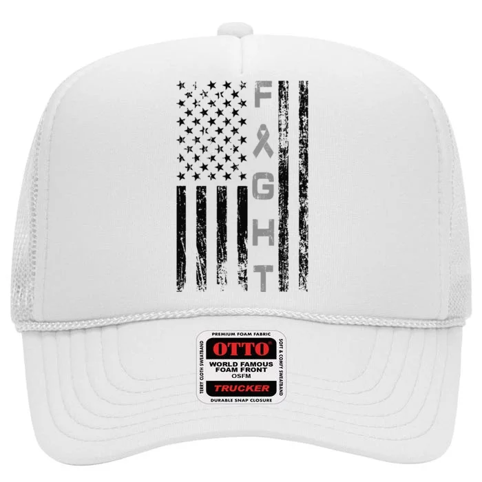 Fight Brain Cancer Awareness High Crown Mesh Trucker Hat