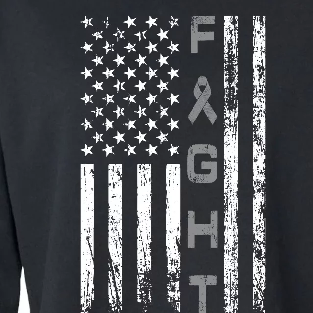 Fight Brain Cancer Awareness Cropped Pullover Crew