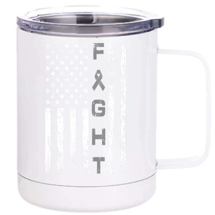 Fight Brain Cancer Awareness Front & Back 12oz Stainless Steel Tumbler Cup