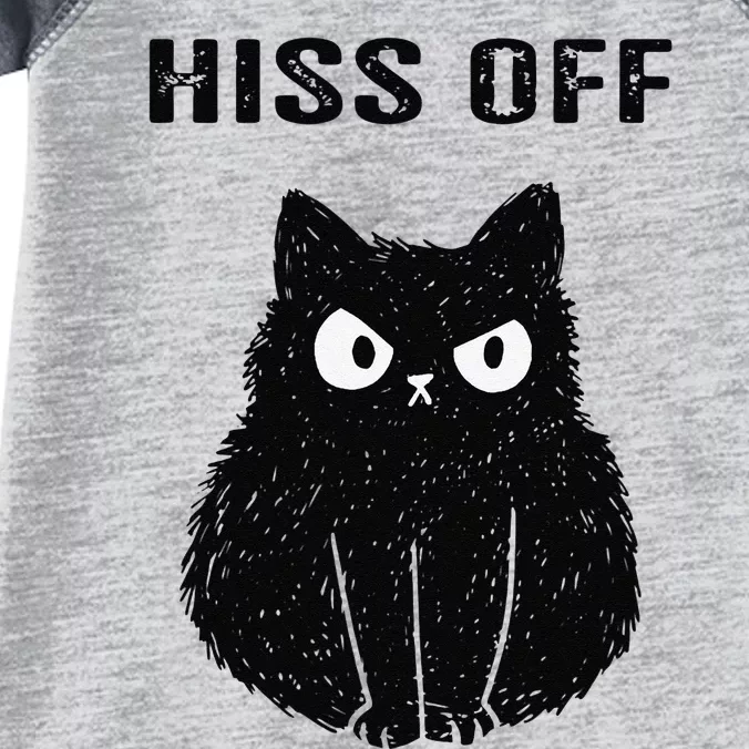 Funny Black Cat Hiss Off Meow Cat Infant Baby Jersey Bodysuit