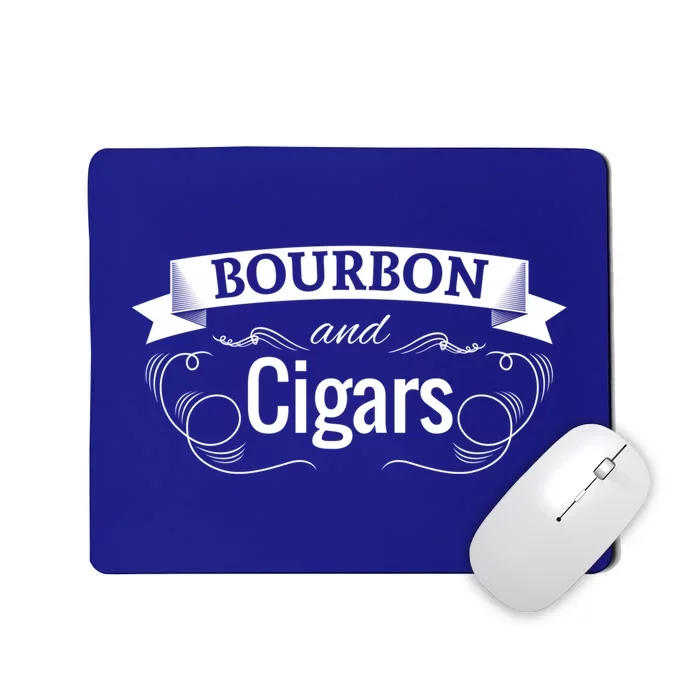 Funny Bourbon Cigar Lover Smoking Whiskey Gift Grandpa Gift Mousepad