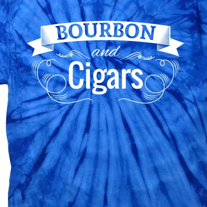 Funny Bourbon Cigar Lover Smoking Whiskey Gift Grandpa Gift Tie-Dye T-Shirt