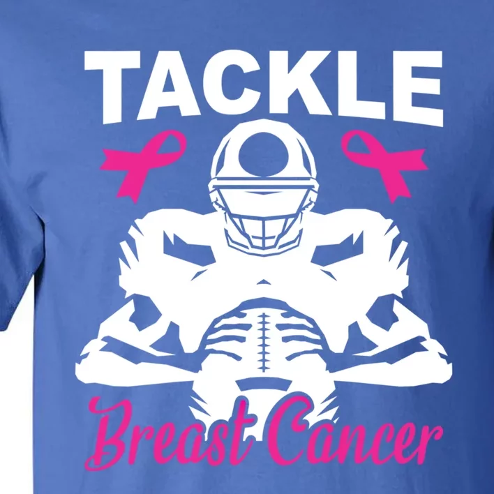 Football Breast Cancer Awareness Survivor Cheering Pink Gift Tall T-Shirt