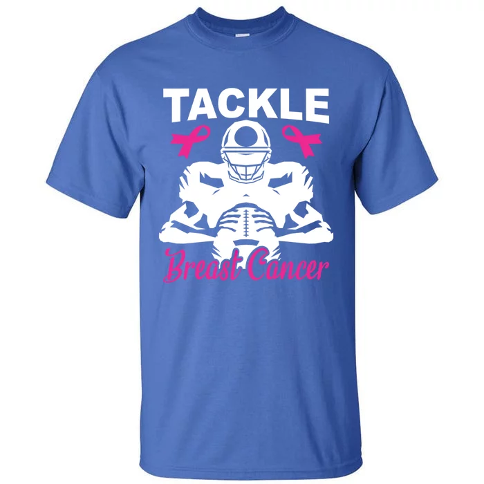 Football Breast Cancer Awareness Survivor Cheering Pink Gift Tall T-Shirt