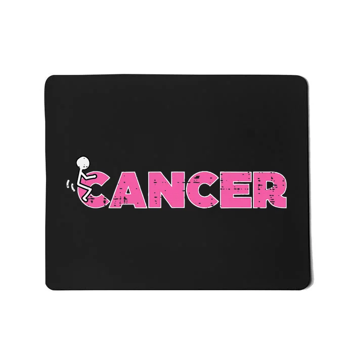 Fuck Breast Cancer Stick Figure Pink Ribbon Awareness Mousepad