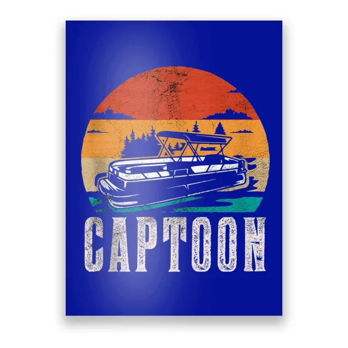 Funny Boating Captoon Pontoon Tritoon Captain Pontoon Boat Poster