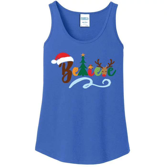 Funny Believe Christmas Gift Boys Girls Teen Xmas Tree Gift Ladies Essential Tank