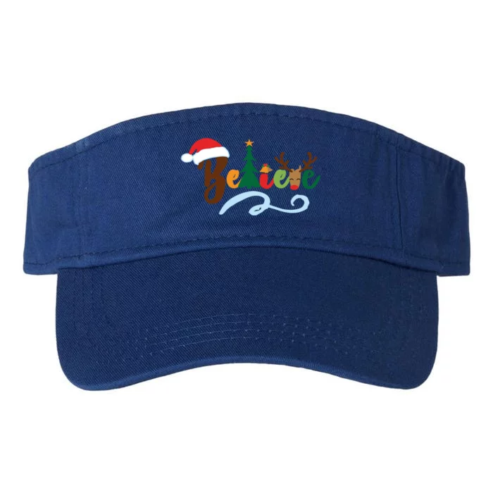 Funny Believe Christmas Gift Boys Girls Teen Xmas Tree Gift Valucap Bio-Washed Visor